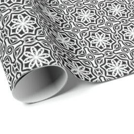 Svartvit Mandala linjer Mönster 4 Presentpapper