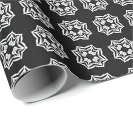 Svartvit Mandala linjer Mönster 8 Presentpapper