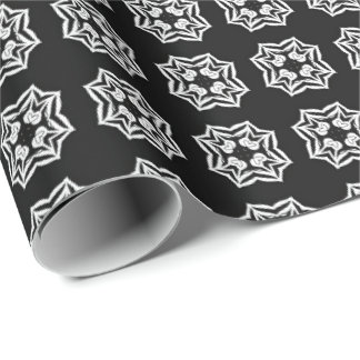 Svartvit Mandala linjer Mönster 8 Presentpapper