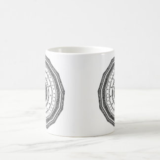 Svartvit mandala med yin yang kaffemugg