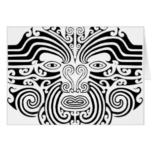 Svartvit Maori tatuering - Hälsningskort