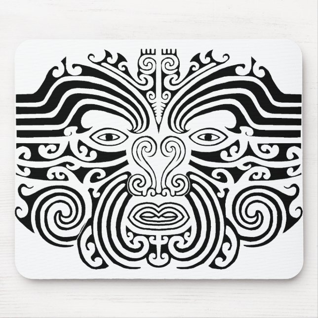 Svartvit Maori tatuering - Musmatta (Framsidan)