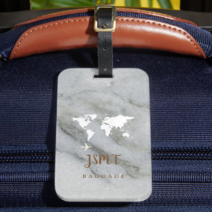 Svartvit marble bagagebricka