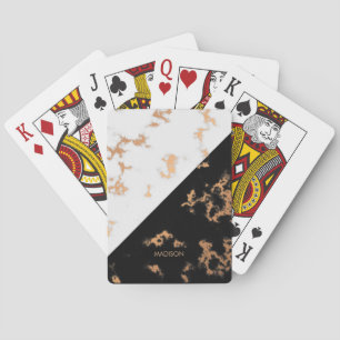 Svartvit marble casinokort