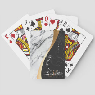 Svartvit marble casinokort