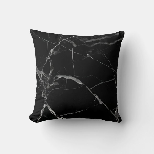 Svartvit marble kudde (Framsida)