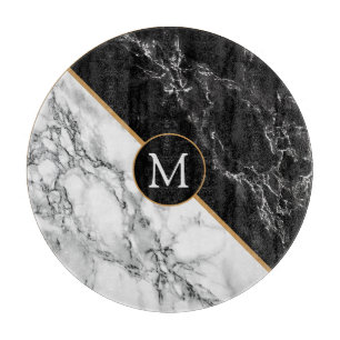 Svartvit marble Personlig Caking Board