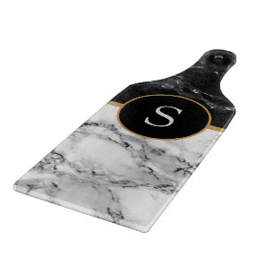 Svartvit marble Personlig Caking Board