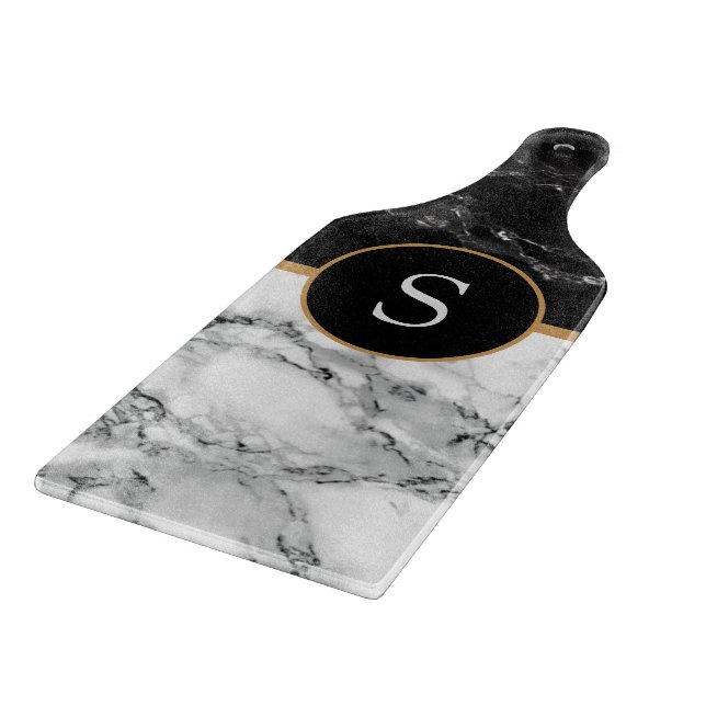 Svartvit marble Personlig Caking Board (Hörn)