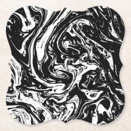 Svartvit Marble Stil Papprare Underlägg Papper