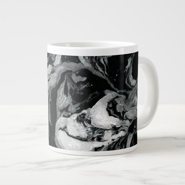 Svartvit Marble struktur-färgkonst Jumbo Mugg (Framsida höger)