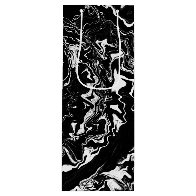 Svartvit marmor, fluid Art (Framsidan)