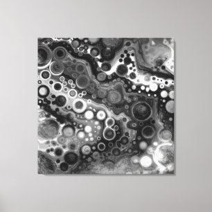 Svartvit marmor, fluid Art Canvastryck