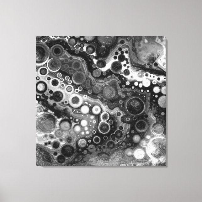 Svartvit marmor, fluid Art Canvastryck (Framsida)