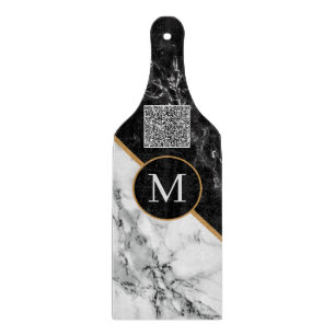Svartvit marmor för Monogram-skärmar QR-kod