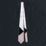 Svartvit marmor från elegant guld vid glitter slips<br><div class="desc">Modern geometrisk utformning med faux ro guld glitter,  vit och svart marmor.</div>