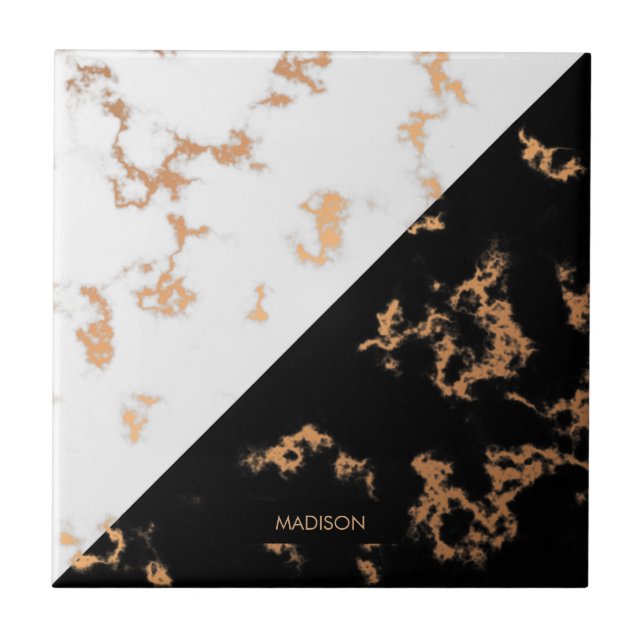 Svartvit marmor kakelplatta (Framsidan)