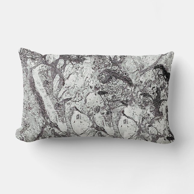 Svartvit marmor lumbarkudde (Framsida)