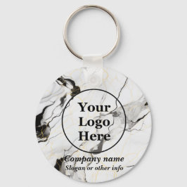 Svartvit marmor nyckelring