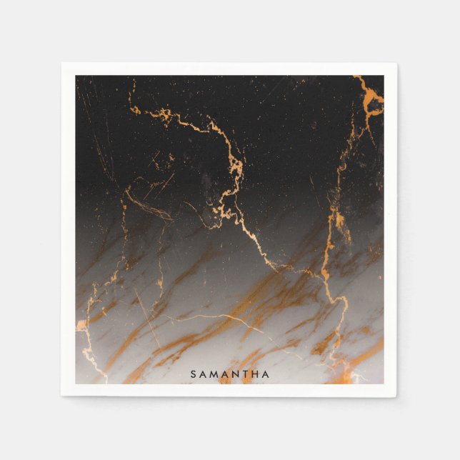 Svartvit marmor pappersservett (Framsidan)