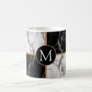 Svartvit marmor Personlig Brev Mugg