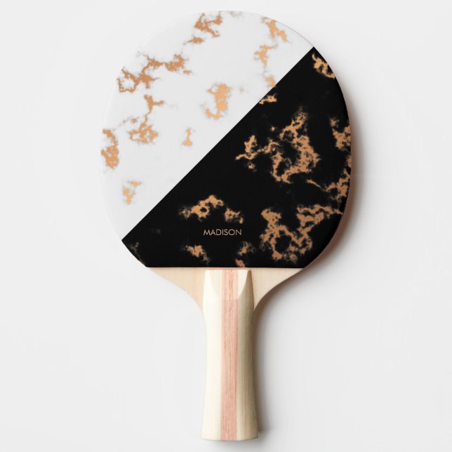 Svartvit marmor pingisracket (Framsidan)