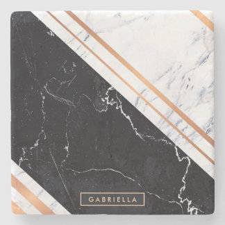 Svartvit marmor stenunderlägg