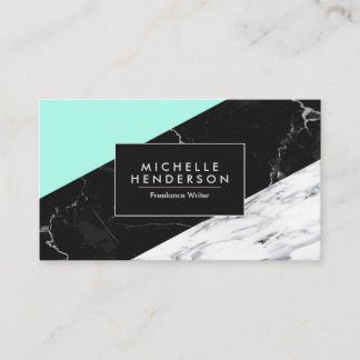 Svartvit marmor visitkort