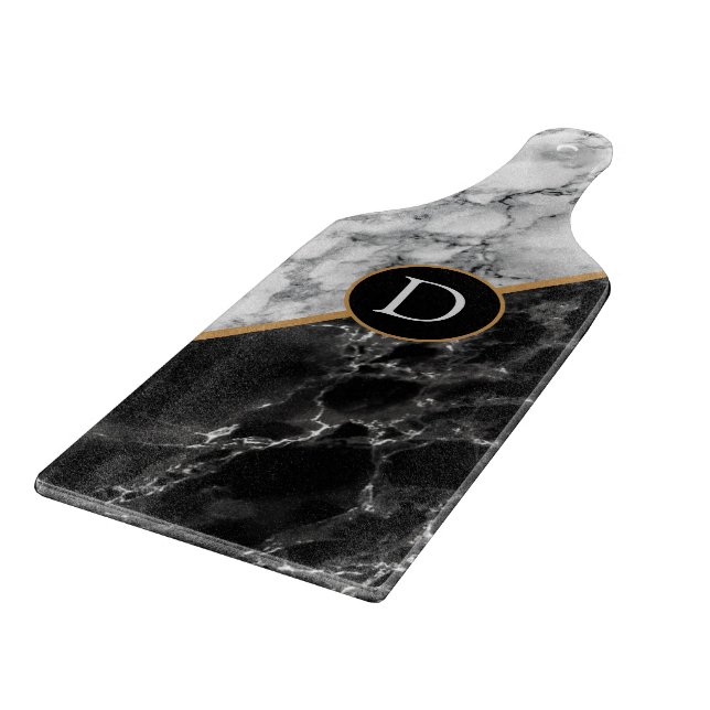 Svartvit marmorskärna Anpassningsbar Brev (Hörn)