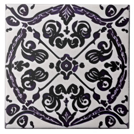 Svartvit marockansk Stil Simulated Mosaic Kakelplatta