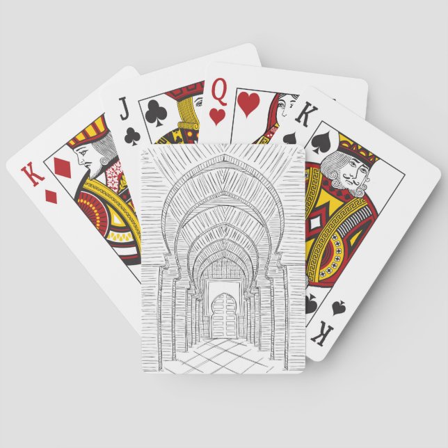 Svartvit marockansk uppspelningskort casinokort (Baksidan)