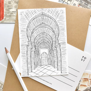 Svartvit marockansk vykort