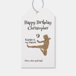 Svartvit martialkonst Karate Barns födelsedag Presentetikett