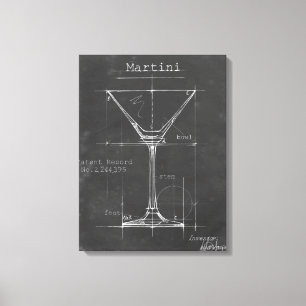 Svartvit martinglasblått canvastryck