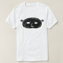 Svartvit maskmask för vintage maskerad party t shirt