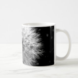 Svartvit maskros kaffemugg
