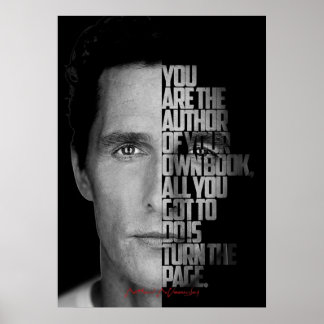 Svartvit Matthew McConaughey-citat Poster