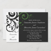 Svartvit med Grönt Swirl-dekorfärg