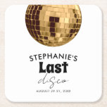 Svartvit med Guld Last Disco Bachelorette Underlägg Papper Kvadrat<br><div class="desc">Fira den sista branden med bländande stil! Den här Pappra Bachelorette-Underlägg i Black and White med Guld har ett djärvt och modernt svart-vitt färg-schema, som framhävs av en guld-diskografik i boll högst upp - perfekt för att ställa in party-stämningen. Anpassa den med bridens namn, evenemangets titel och datum, skapar den...</div>