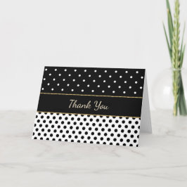 Svartvit med Guld-trim - tackkort