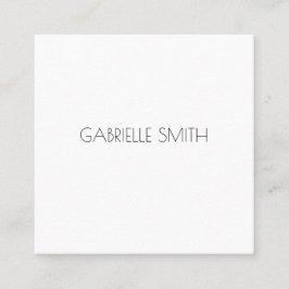 Svartvit med minimalistisk Modern NAMN Info Fyrkantigt Visitkort