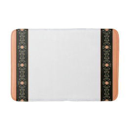 Svartvit med persikor badrumsmatta