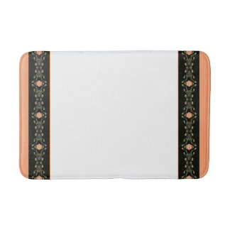 Svartvit med persikor badrumsmatta