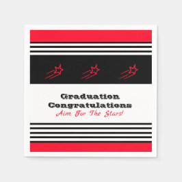 Svartvit med röda stjärnor Pappra Pappersservett