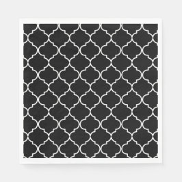 Svartvit Medelhavet - marockanska Mönster Pappersservett