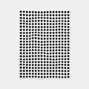 Svartvit, medelstor, Storlek Vågrät Polka dots Fleecefilt