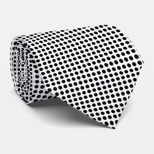 Svartvit, medelstor, Storlek Vågrät Polka dots Slips