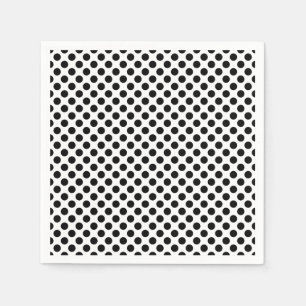 Svartvit, medelstor Storleka Polka dots Papper Pappersservett