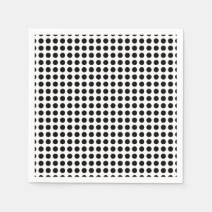 Svartvit Medium Vågrät Polka dots Papper Pappersservett