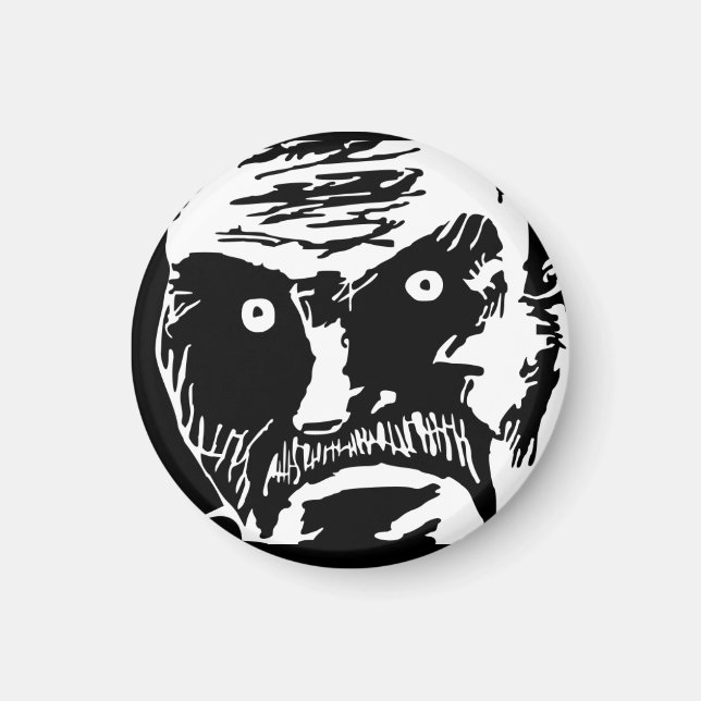 Svartvit, memorandummagnet (retuscherat) magnet (Framsidan)